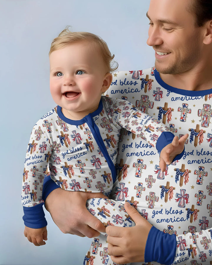 God Bless America Family Matching Bamboo Convertible Zippy