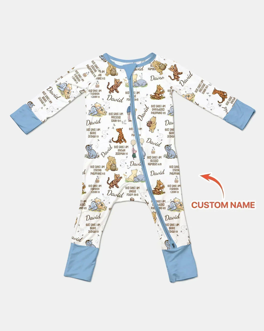 Custom Name God Says I Am Classic Bear Bamboo Convertible Zippy