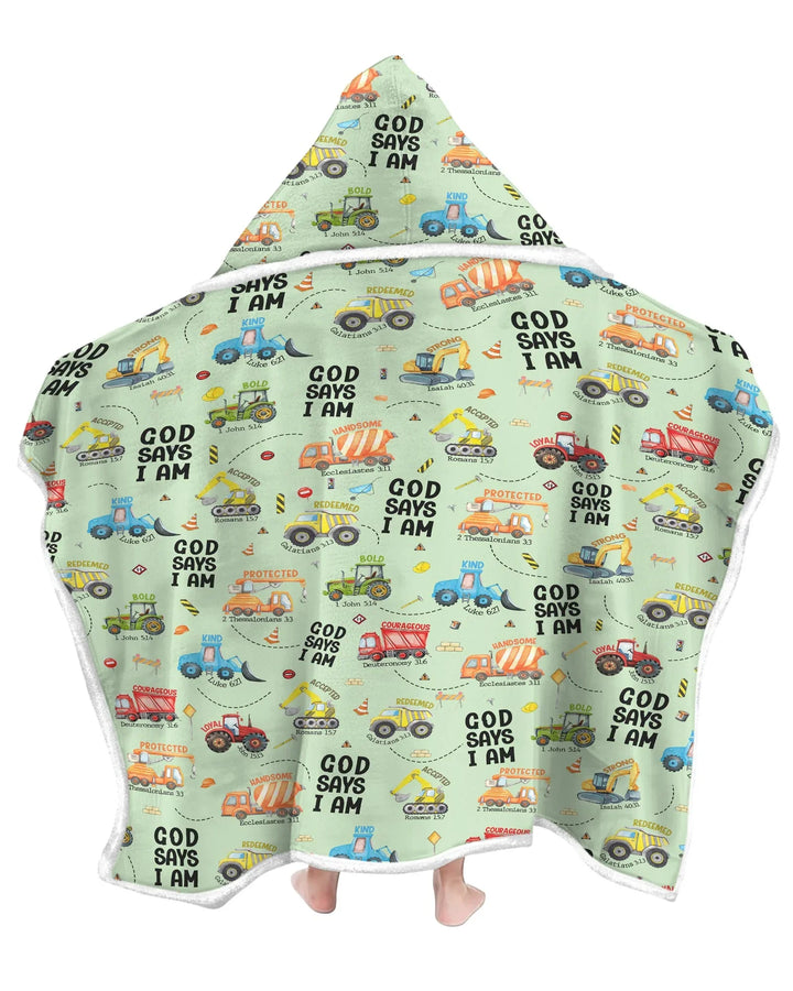 God Says I Am Boy Bamboo Wearable Hooded Blanket