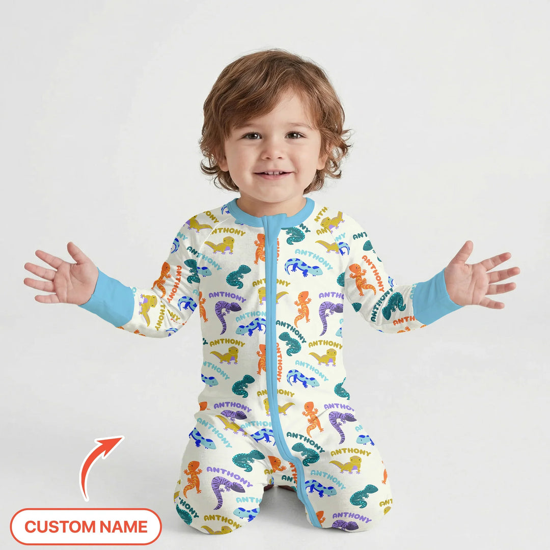 Custom Name Little Salamander Bamboo Convertible Zippy