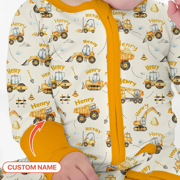 Constructions Machines Custom Name Bamboo Convertible Zippy