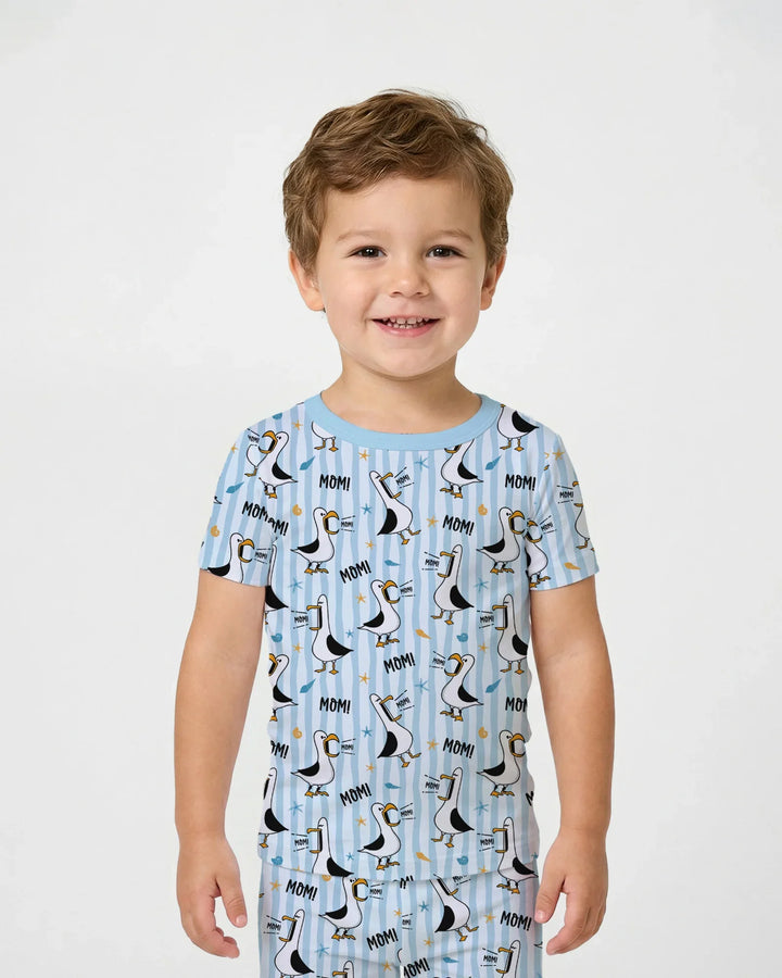 Seagull mom Mom MOM Bamboo Two Piece Short Sleeve Pajama Set