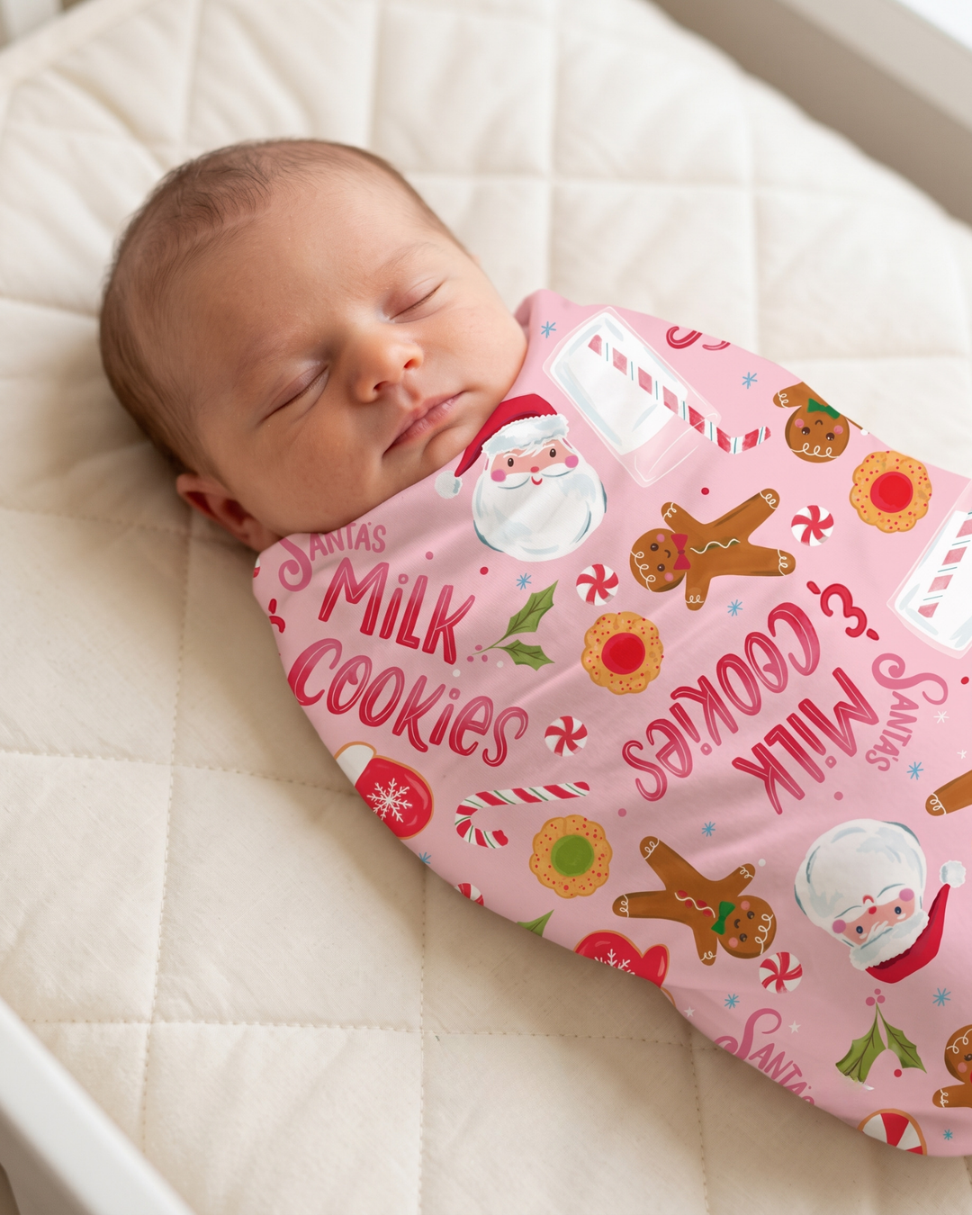 Santa's Milk And Cookies Bamboo Swaddle Blanket