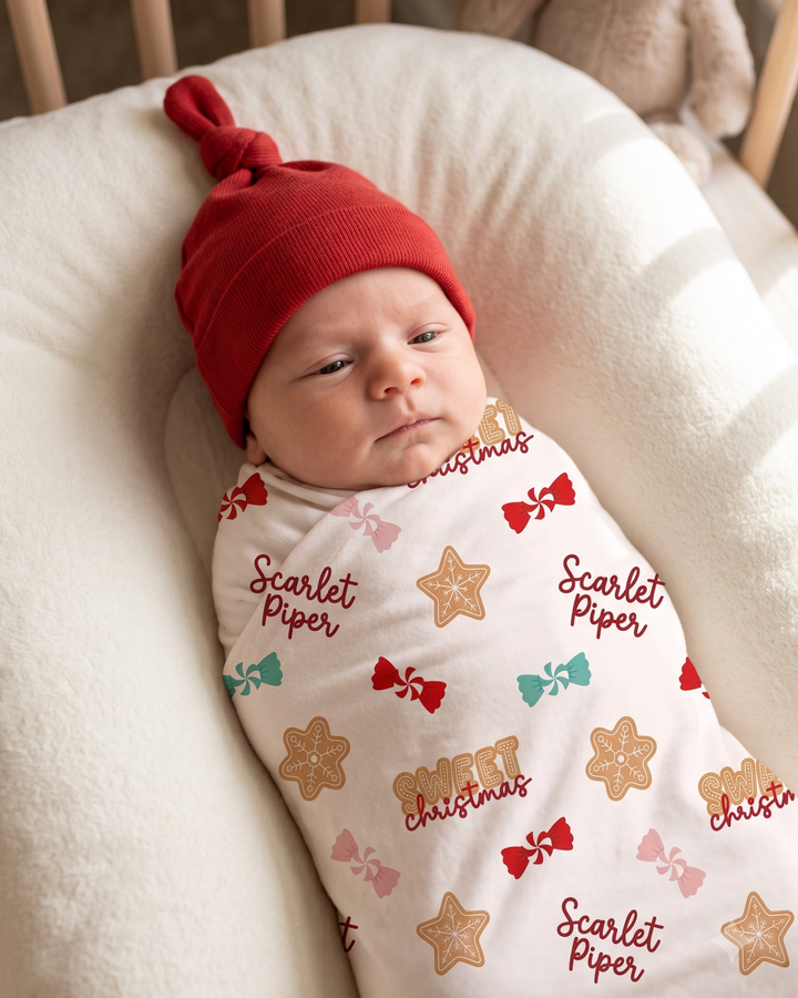 Custom Name Sweet Christmas Bamboo Swaddle Blanket