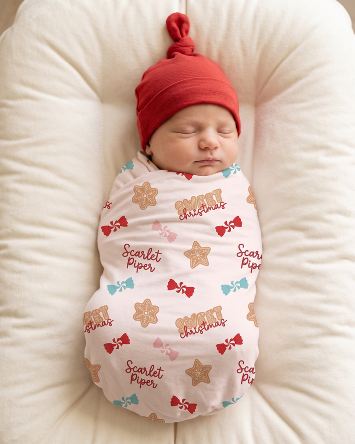 Custom Name Sweet Christmas Bamboo Swaddle Blanket