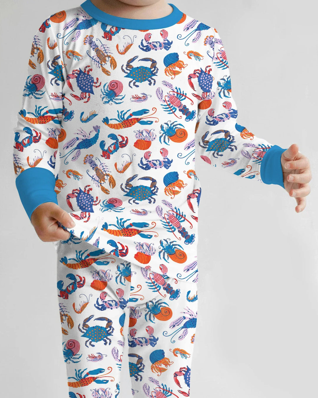 Crustacean Nation Family Matching Bamboo Two Piece Long Sleeve Pajama Set