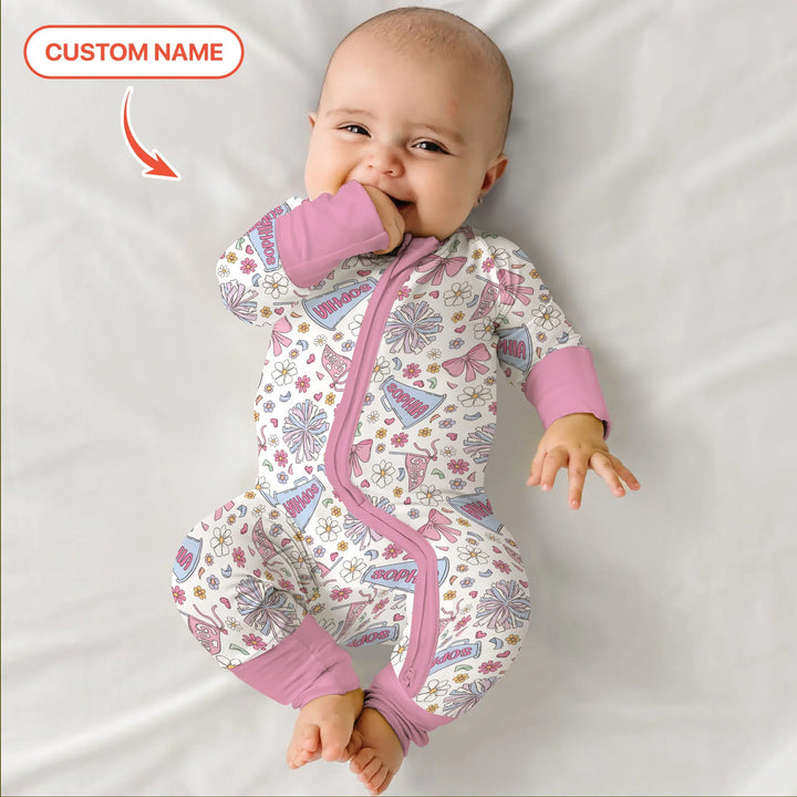 Custom Name Pastel Cheerleader Bamboo Convertible Zippy