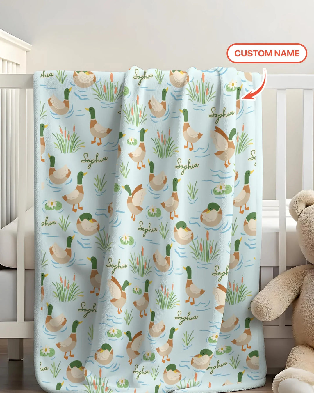 Personalized Mallard Duck Bamboo Blanket