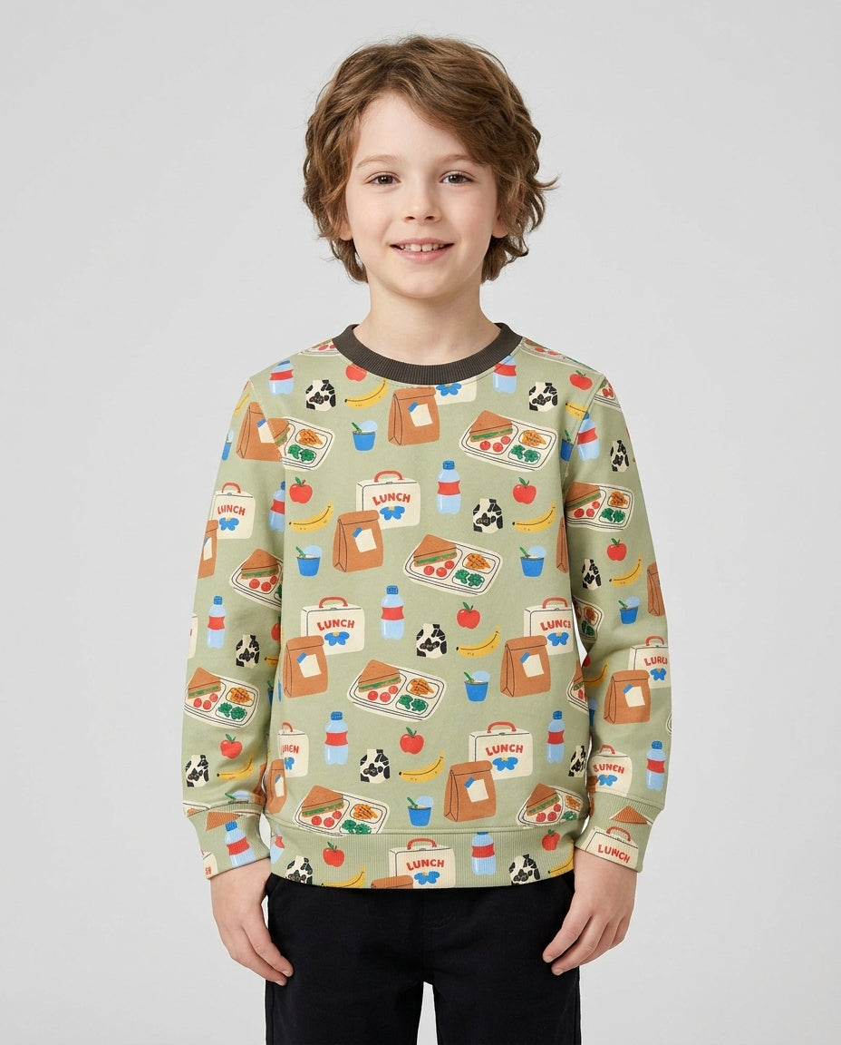 Happy School Lunch Bamboo Adult Crewneck Sweatshirt