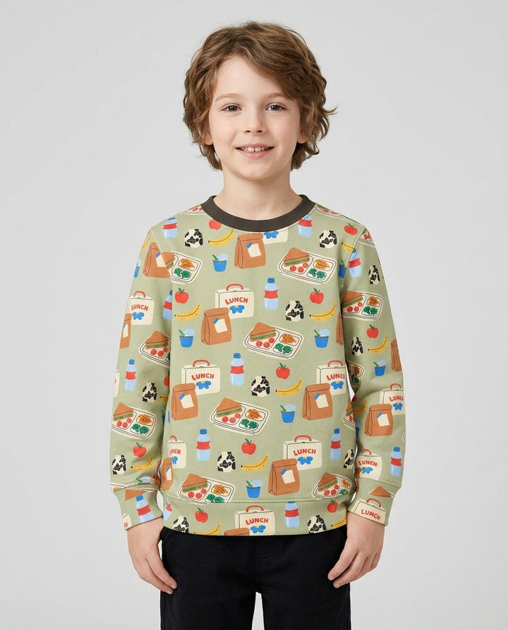 Happy School Lunch Bamboo Adult Crewneck Sweatshirt