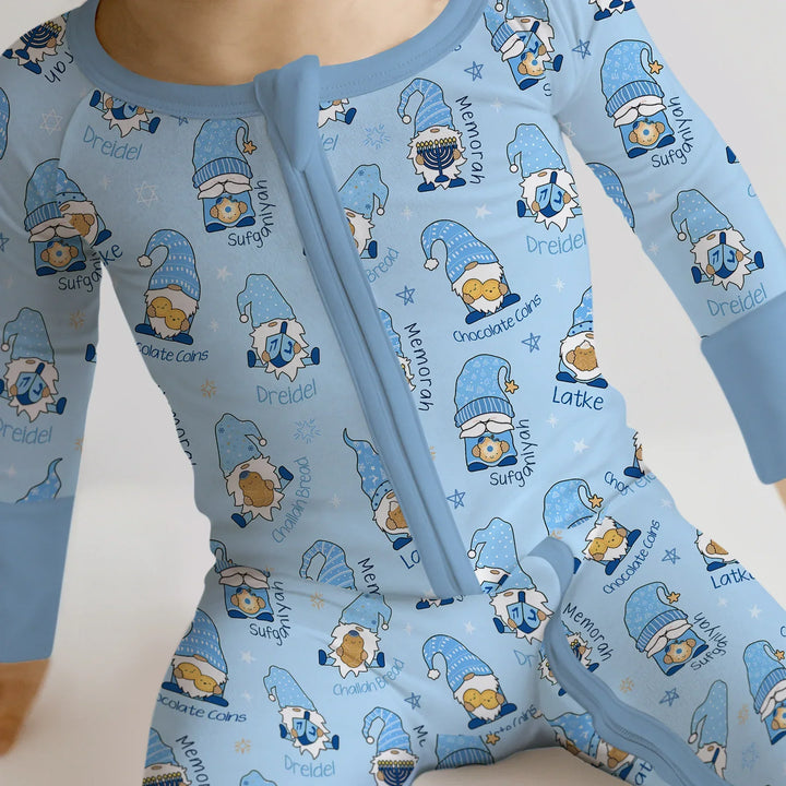 Happy Hanukkah Matching Family Convertible Zippy , Happy Hanukkah Matching Family Convertible Zippy - 0-3M / Girl