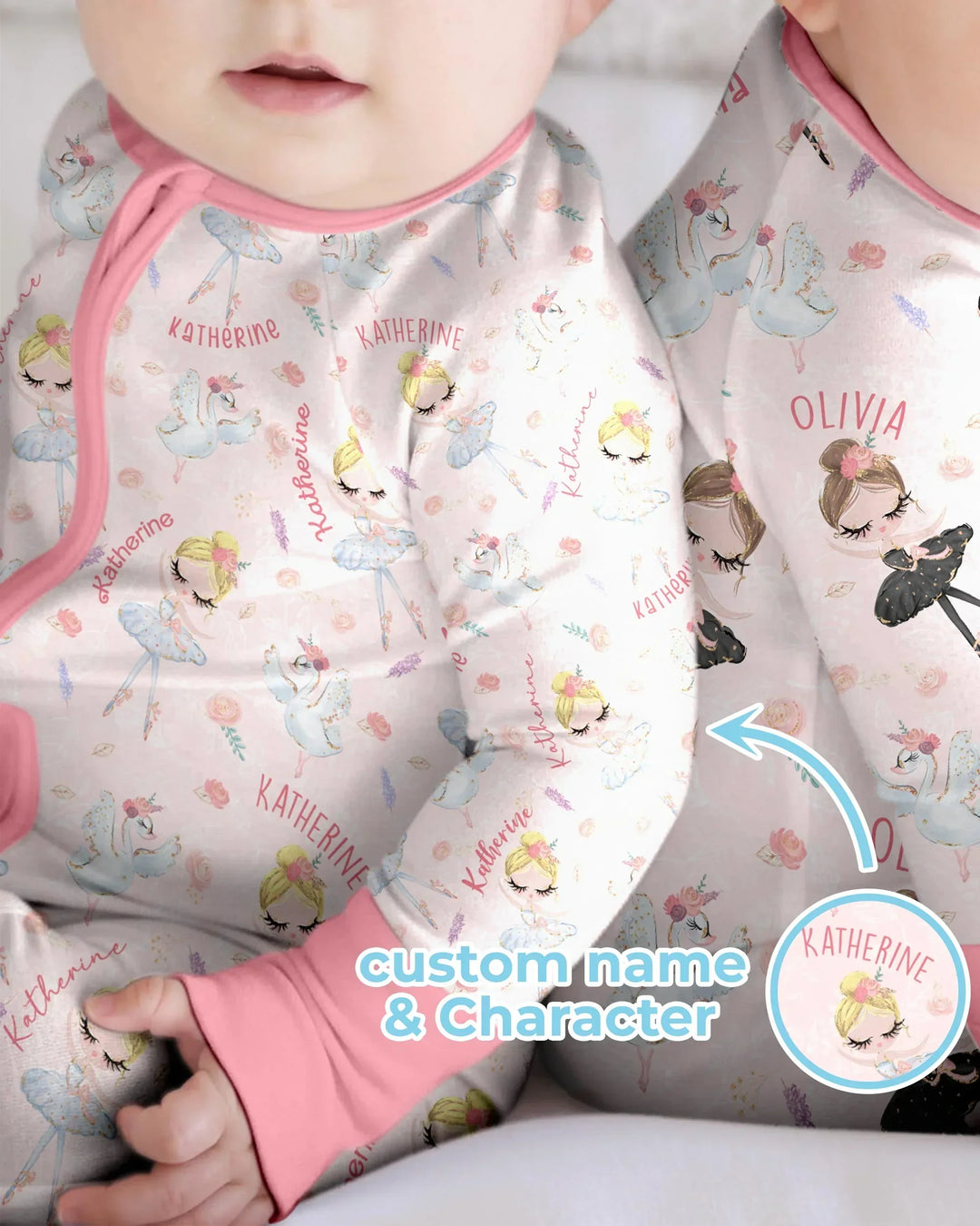 Custom Name Ballerina Doll Bamboo Convertible Zippy