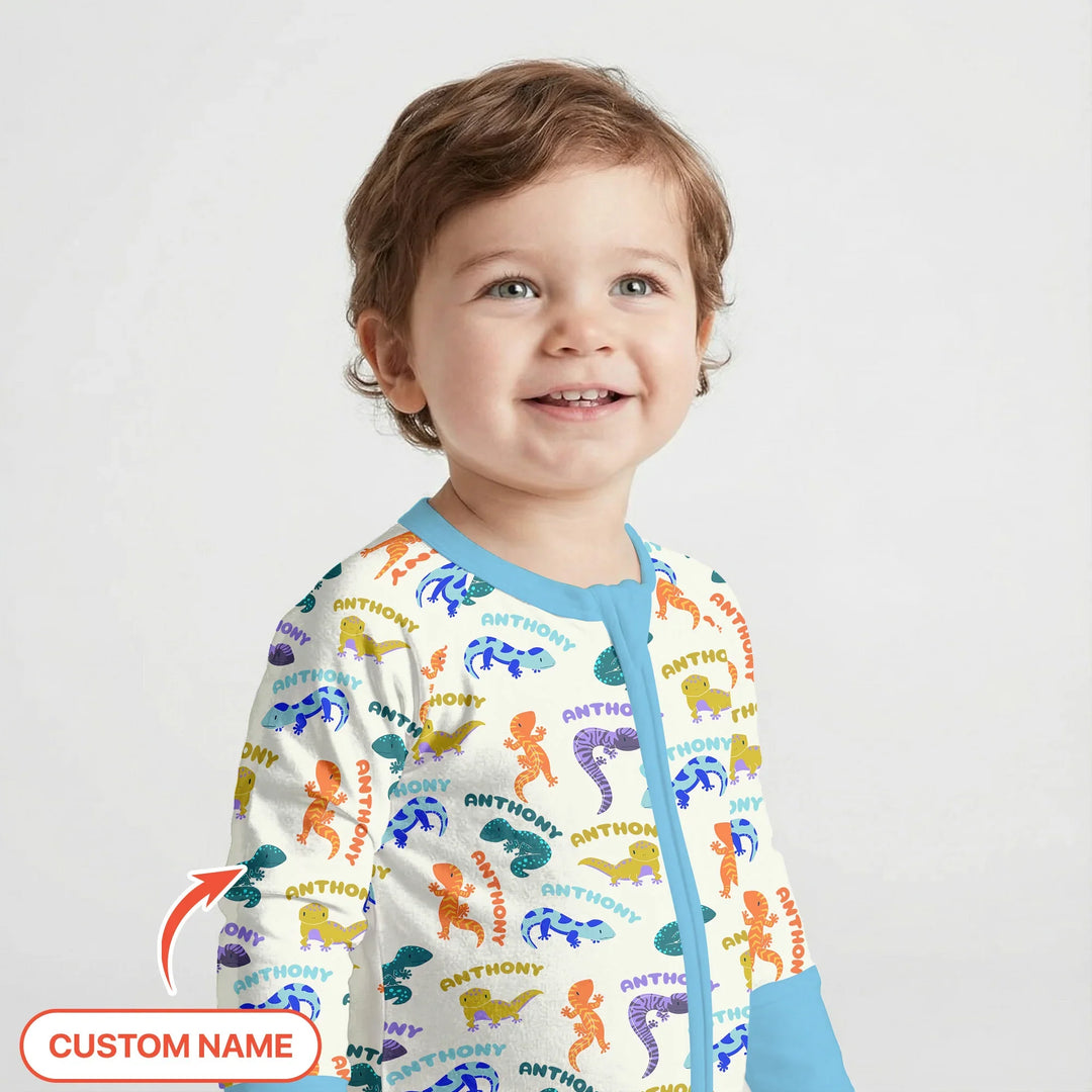 Custom Name Little Salamander Bamboo Convertible Zippy