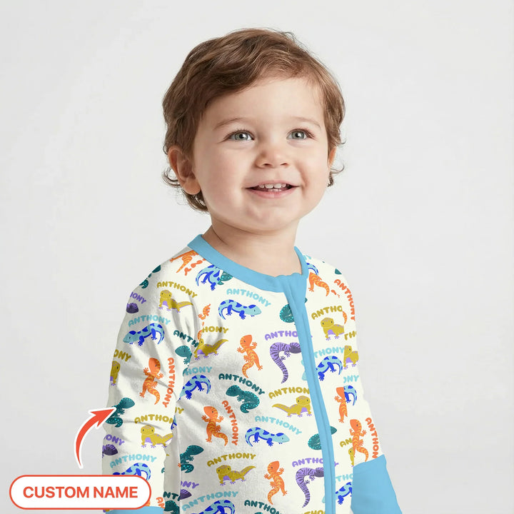Custom Name Little Salamander Bamboo Convertible Zippy