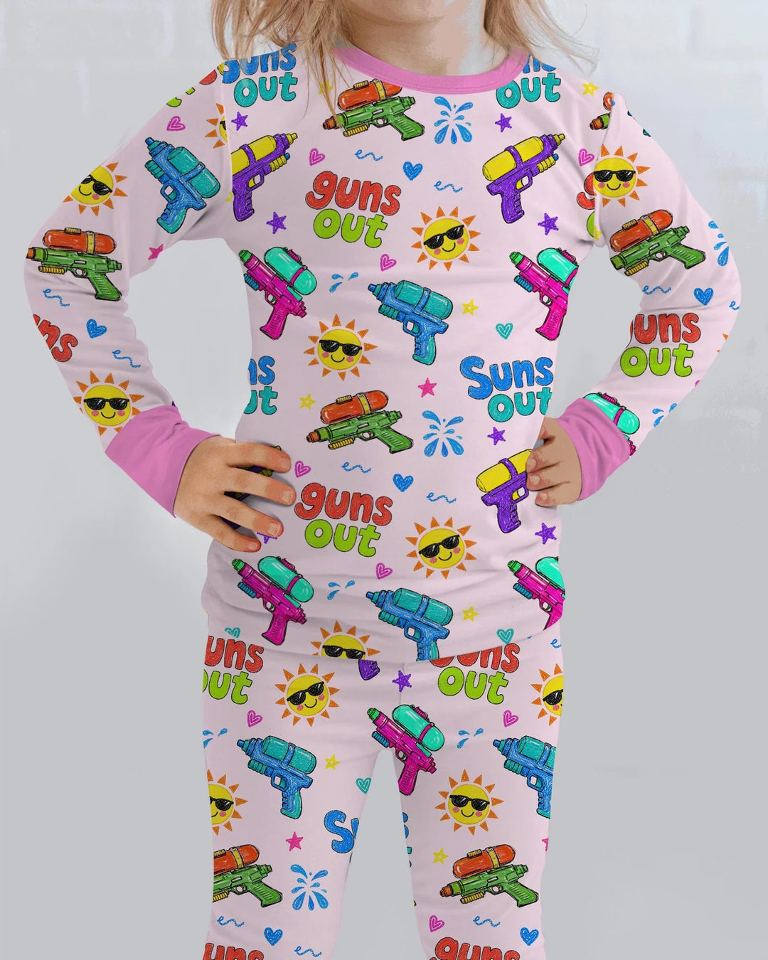 Sun Out Guns Out Bamboo Two Piece Long Sleeve Pajama Set