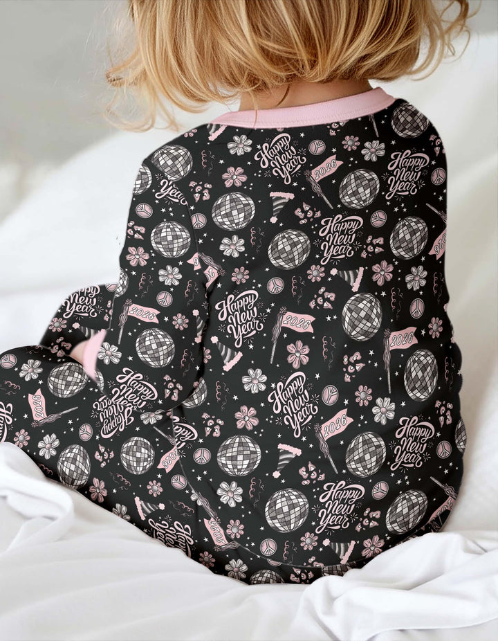 Disco New Years Eve Bamboo Two Piece Long Sleeve Pajama Set