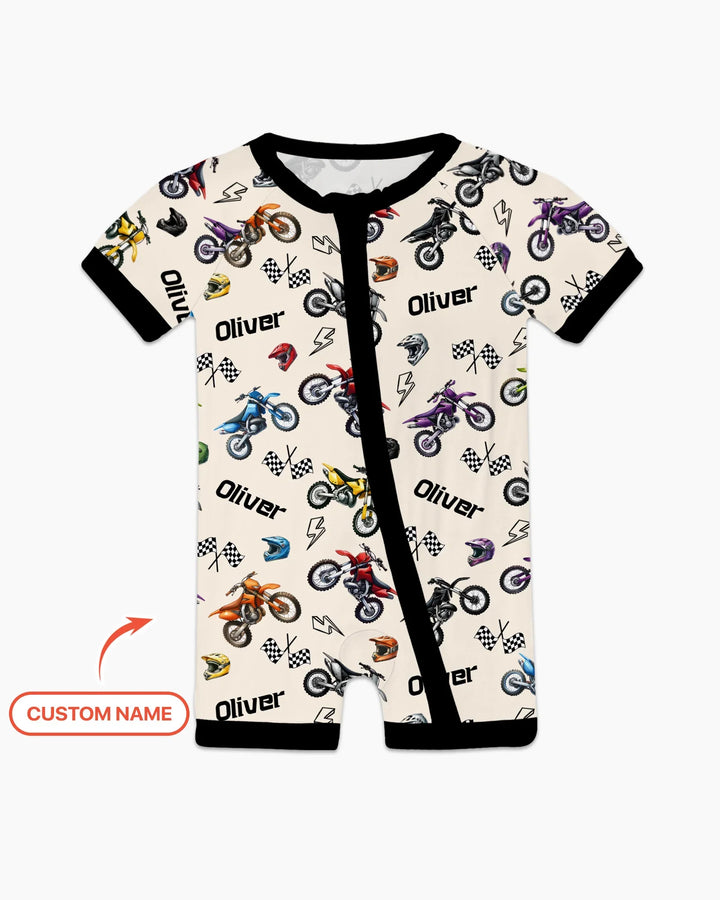 Custom Name Little Dirt Bike Rider Bamboo Shorty Zippy