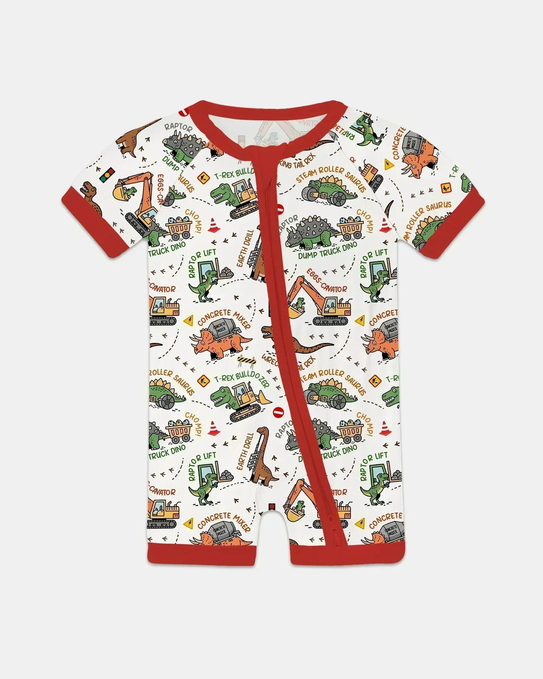 Dinosaur Construction Truck Bamboo Shorty Zippy