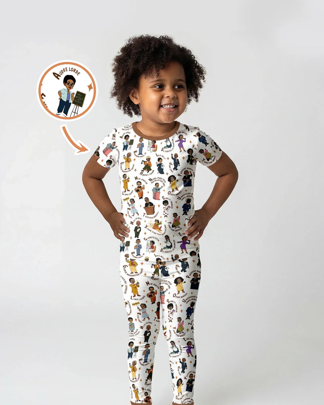 Black Legacy ABCs Family Matching Bamboo Two Piece Short Sleeve Pajama Set