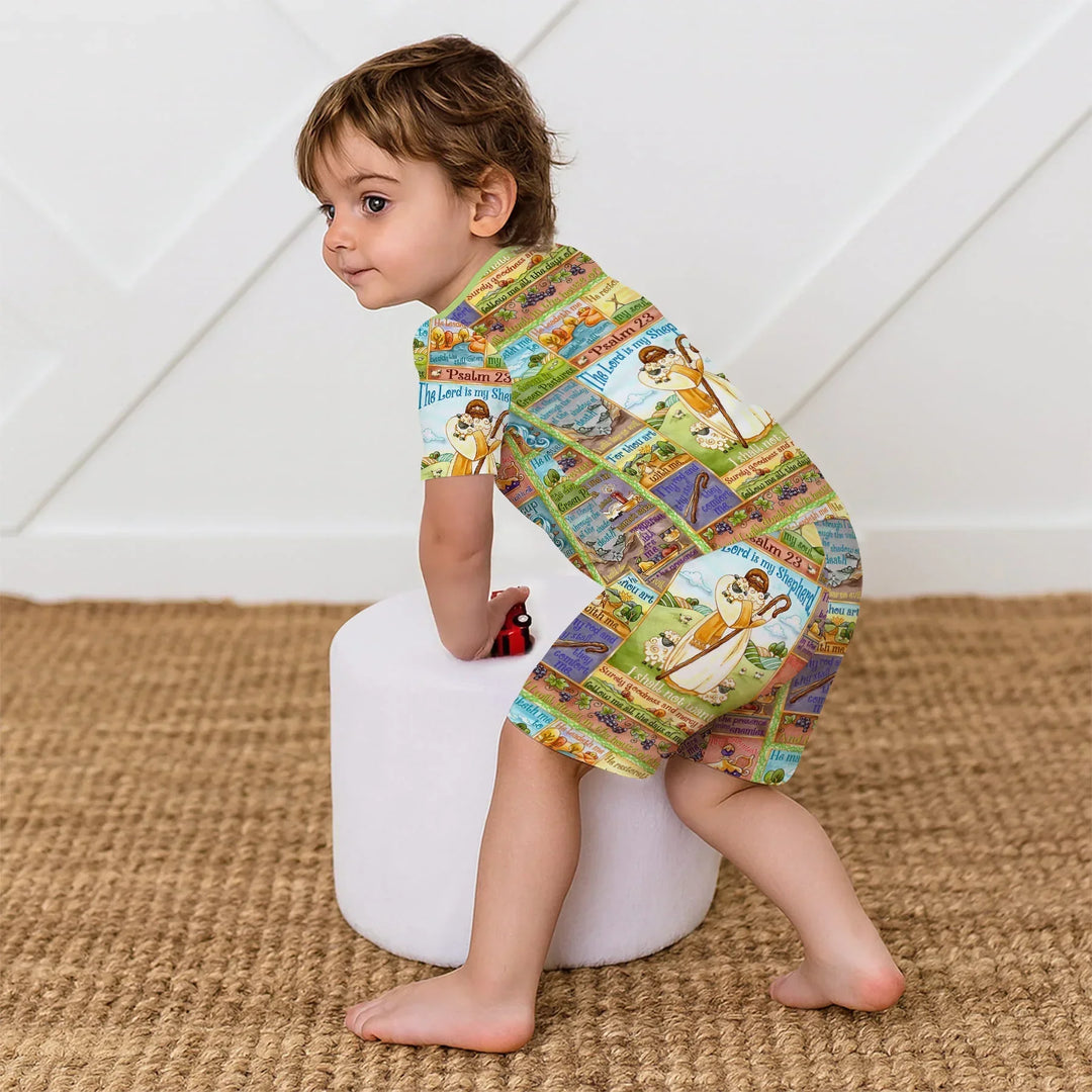 The Lord Is My Shepherd Bamboo Two Piece Short Sleeve Shorts Pajama Set