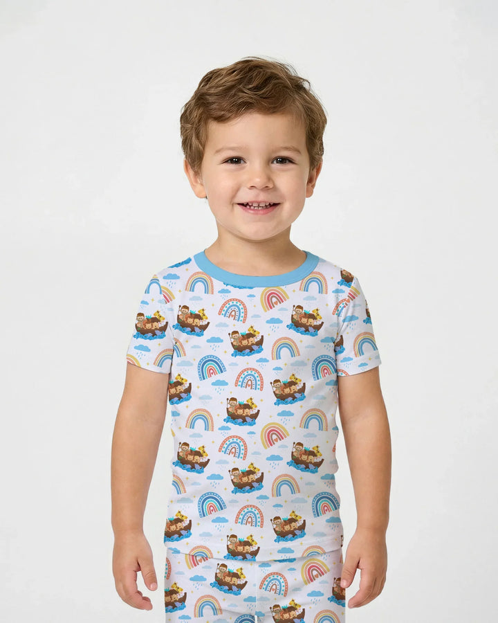 Noah’s Ark & God’s Rainbow Promise Two Piece Short Sleeve Pajama Set