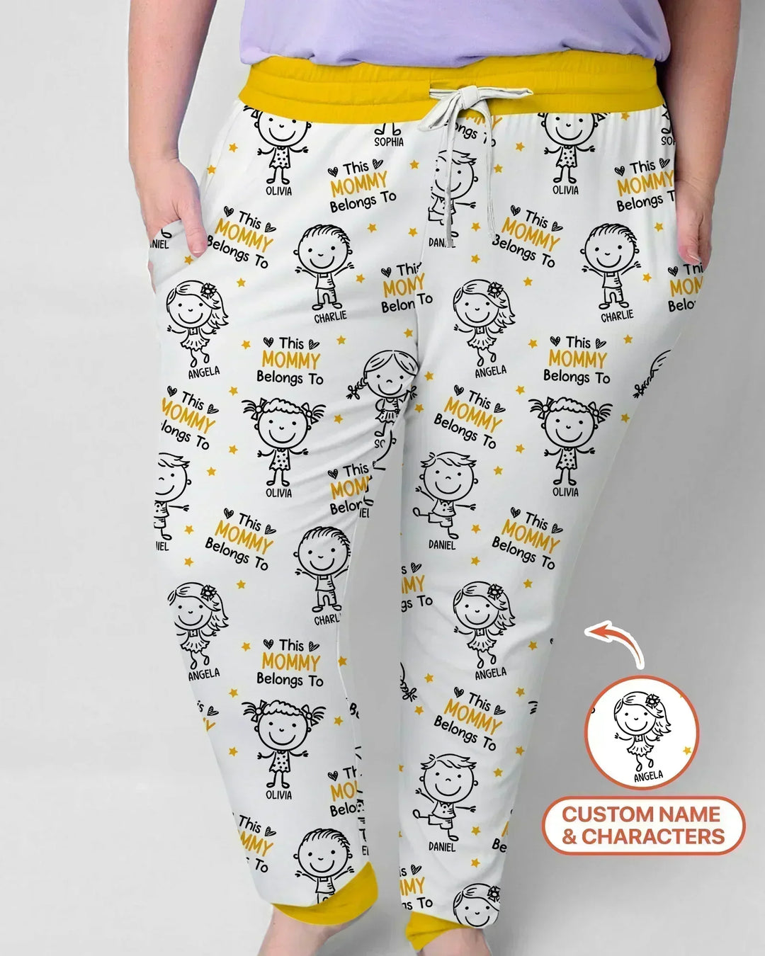 Custom Name "This Mommy Belongs To" Doodle Bamboo Women Pajama Set