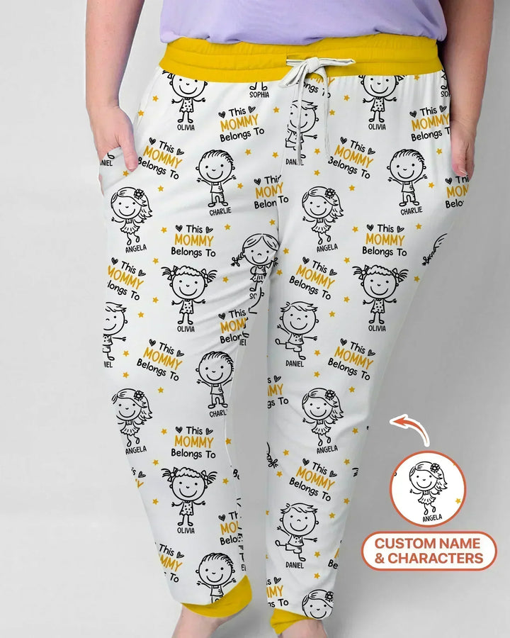 Custom Name "This Mommy Belongs To" Doodle Bamboo Women Pajama Set