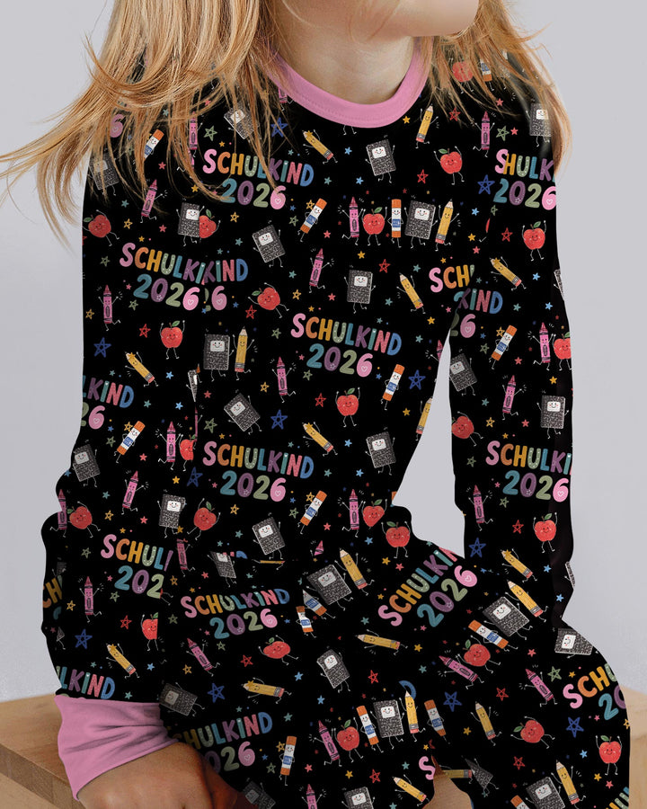 First Day Fun 2026 Bamboo Two Piece Long Sleeve Pajama Set