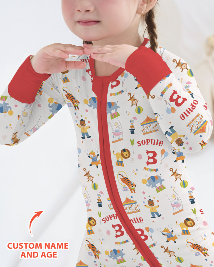 Custom Name Birthday Circus Bamboo Convertible Zippy