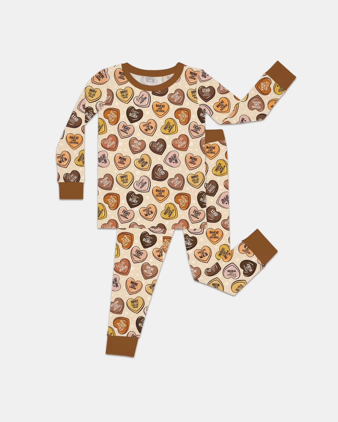 Black Month History Family Matching Bamboo Two Piece Long Sleeve Pajama Set