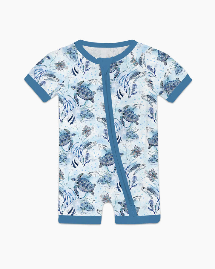 Little Turtles Family Matching Bamboo Shorty Zippy