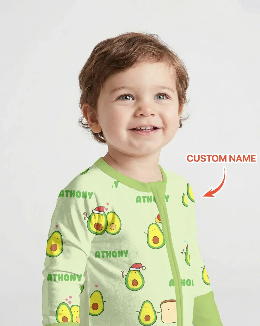 Custom Name Cute Avocado Bamboo Convertible Zippy