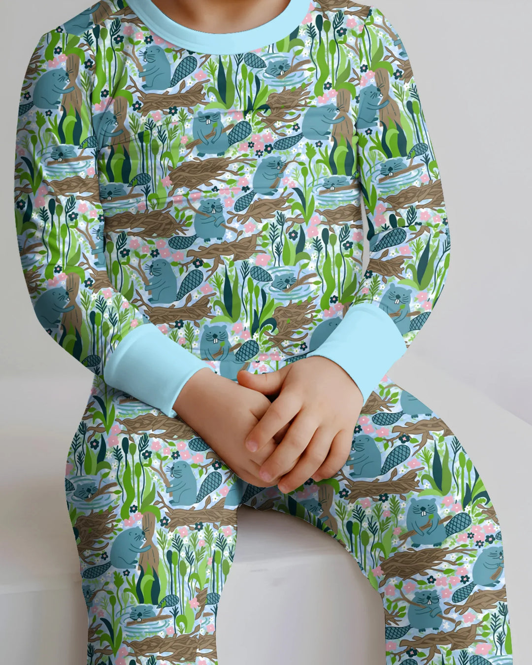 Little Dam Builders Bamboo Two Piece Long Sleeve Pajama Set
