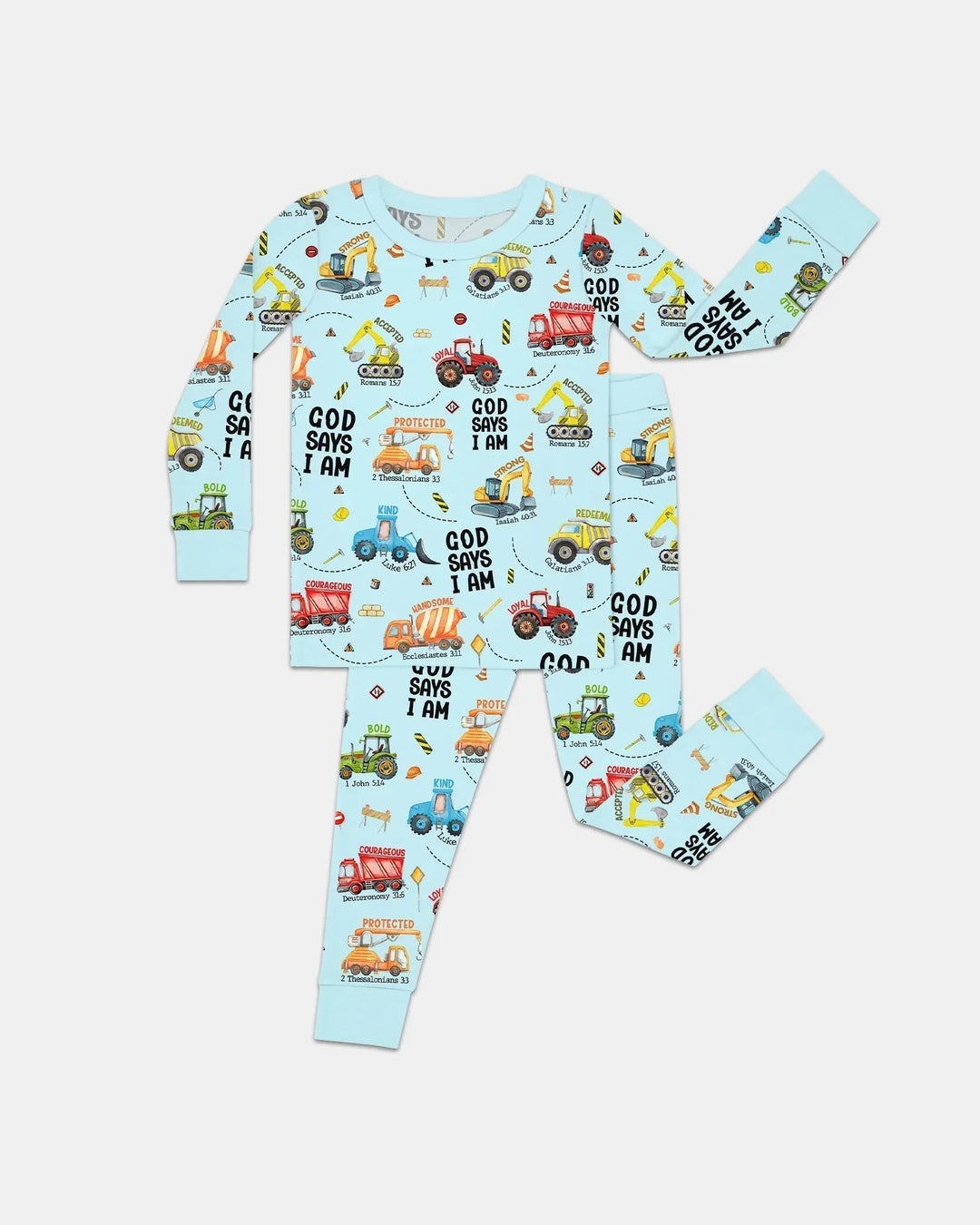 God Says I Am Boy Bamboo Two Piece Long Sleeve Pajama Set