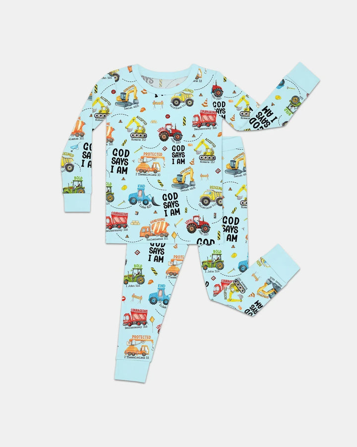 God Says I Am Boy Bamboo Two Piece Long Sleeve Pajama Set