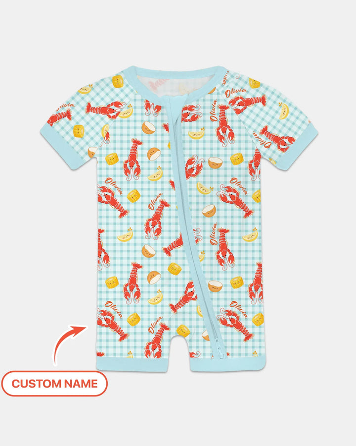 Custom Name Preppy Crawfish Season Bamboo Shorty Zippy
