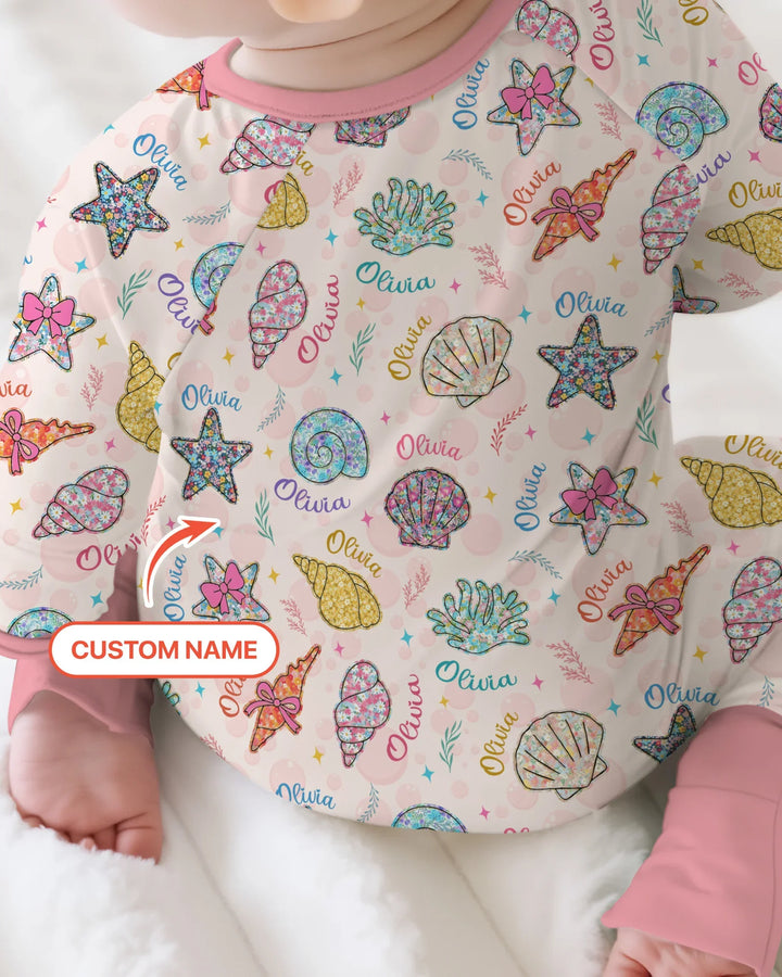 Custom Name Seaside Wildflower Summer Bamboo Convertible Zippy