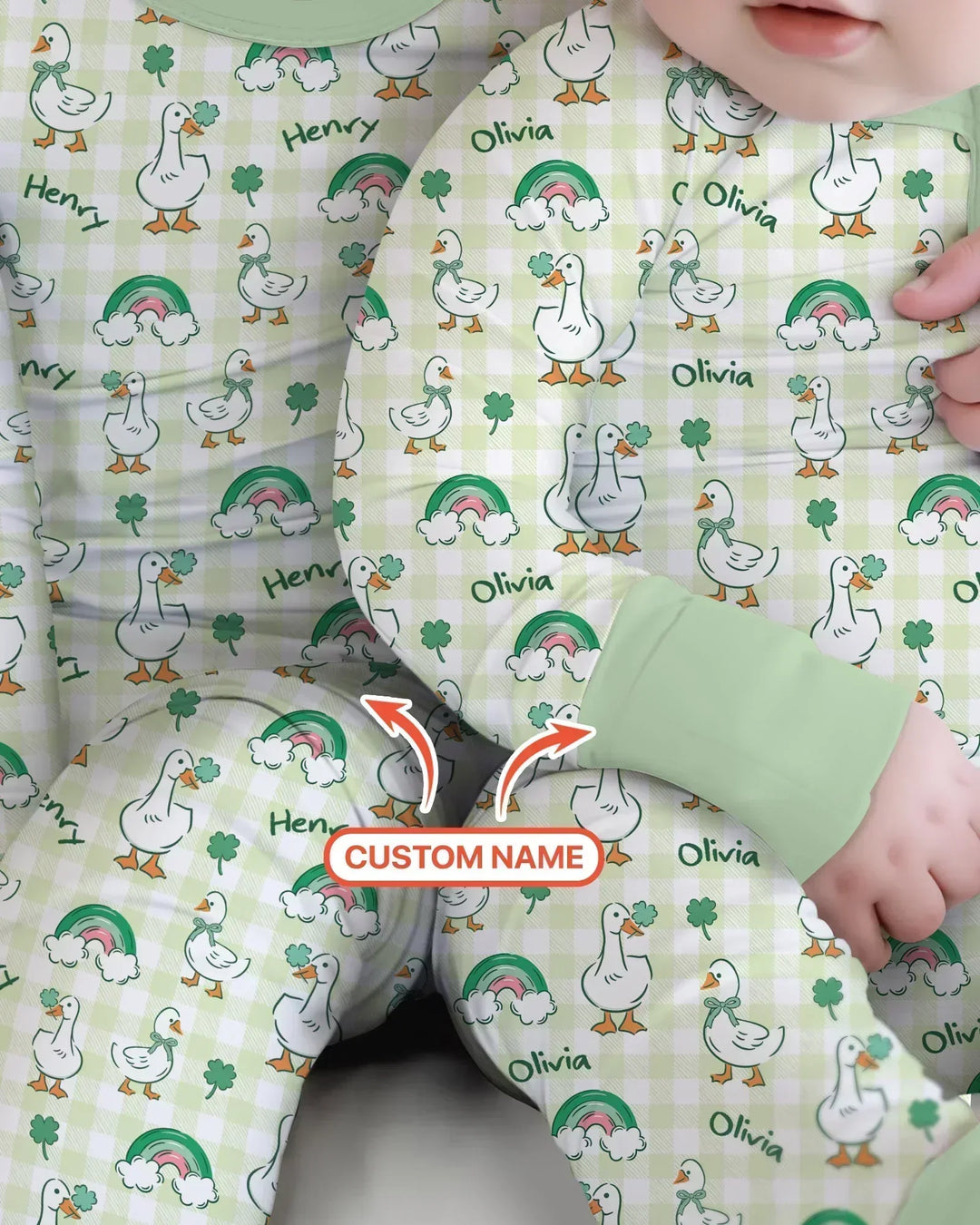 Custom Name Lucky Ducks Bamboo Convertible Zippy