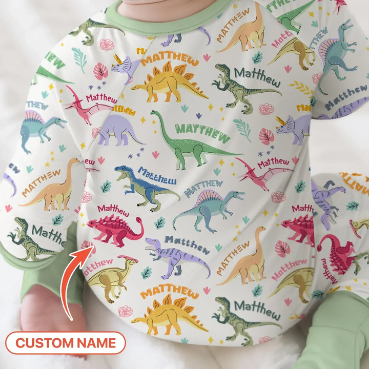 Dino Roar Custom Name Bamboo Convertible Zippy