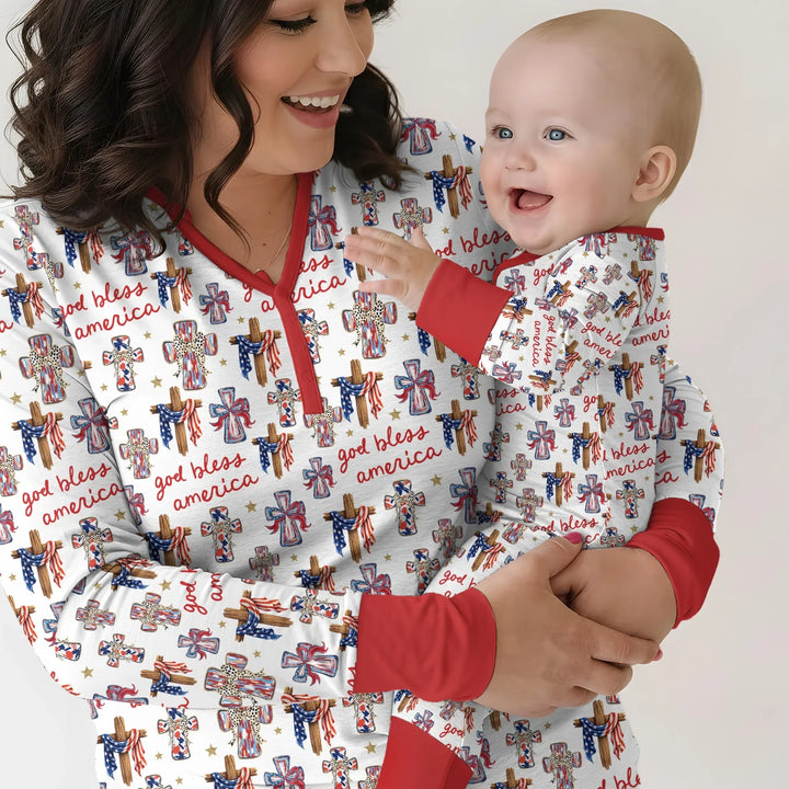 God Bless America Family Matching Bamboo Convertible Zippy