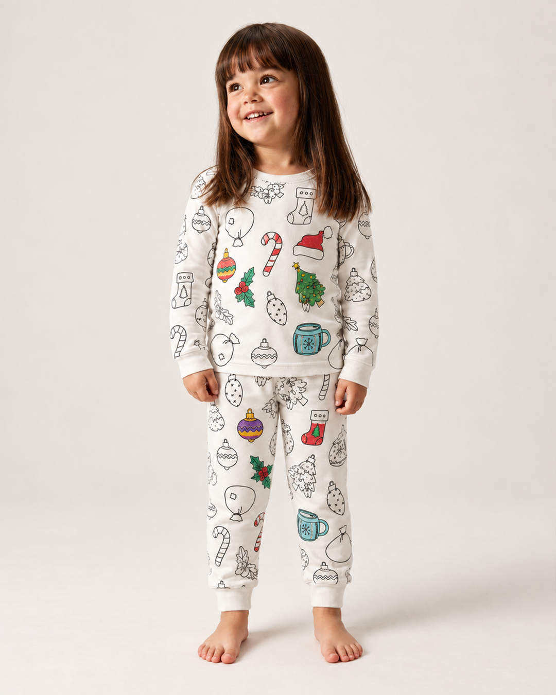 Christmas Colorable Bamboo Two Piece Pyjamas Set