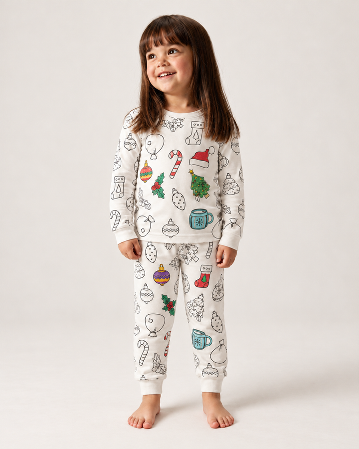 Christmas Colorable Bamboo Two Piece Pyjamas Set