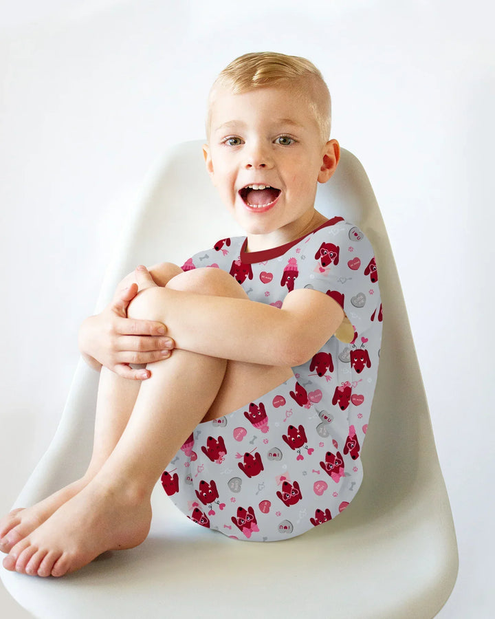 Dachshund Is My Valentine Bamboo Two Piece Short Sleeve Shorts Pajama Set