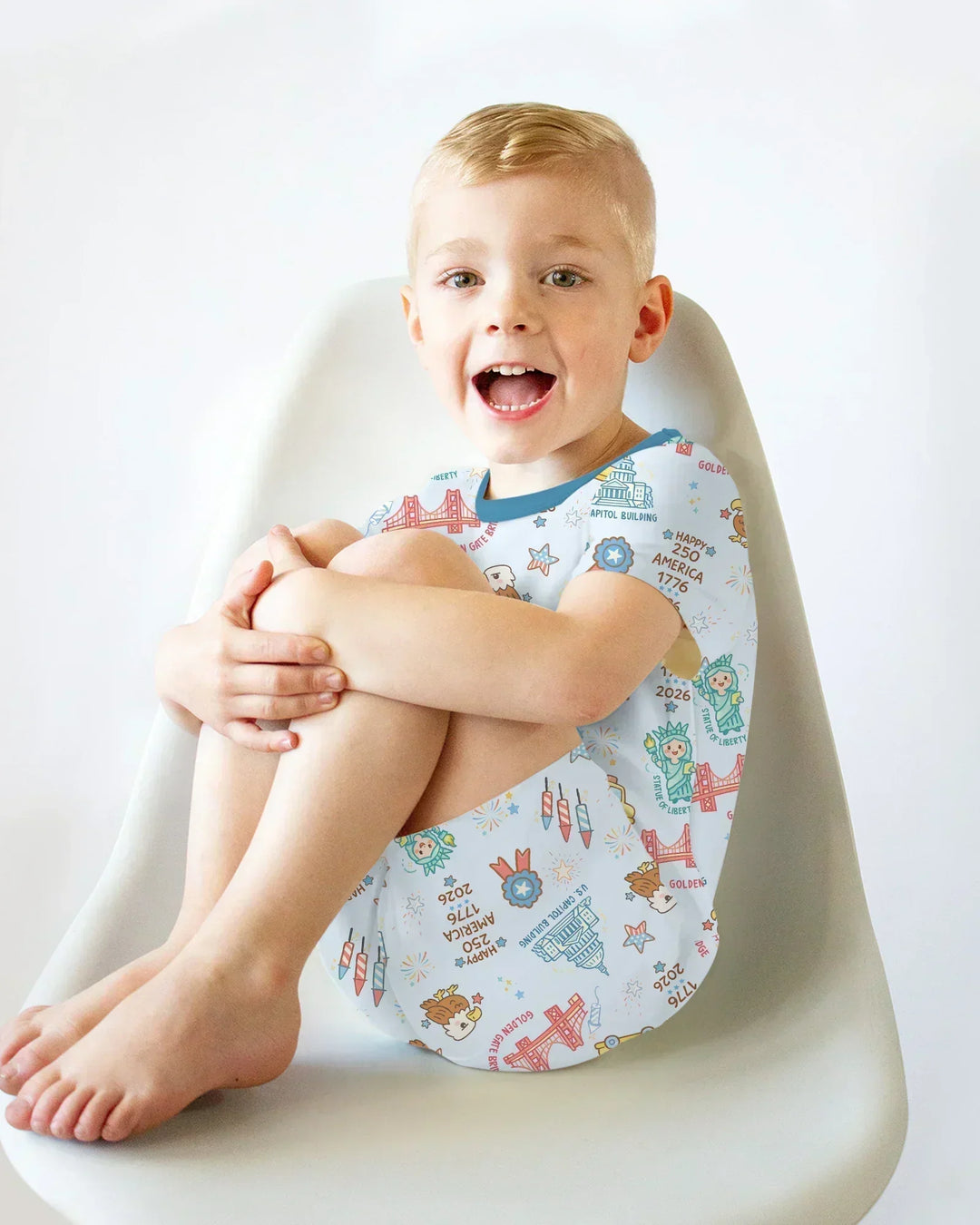 250 Years Of Freedom Bamboo Two Piece Short Sleeve Shorts Pajama Set