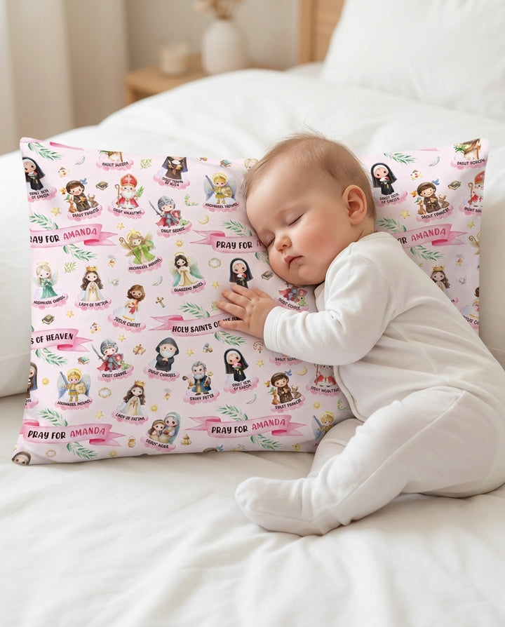 Holy Saints of Heaven Custom Name Bamboo Pillow Case