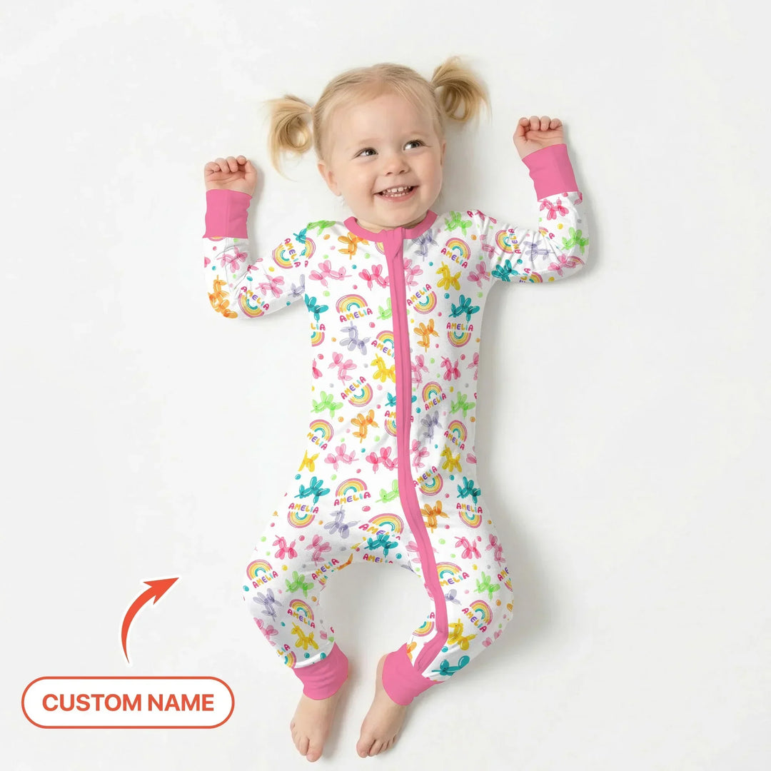 Sweet Balloon Dreams Custom Name Bamboo Convertible Zippy