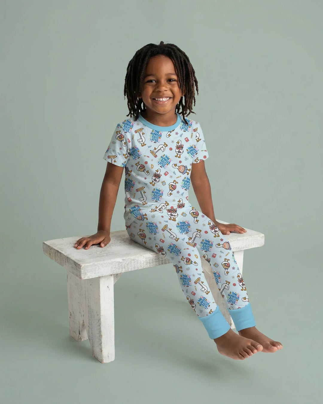 One Hundred Days Later Silly Goose Bamboo Two Piece Short Sleeve Pajama Set