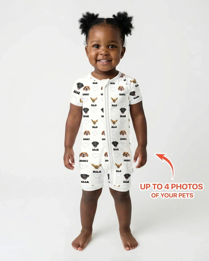 Custom Name and Pet Photos Bamboo Shorty Zippy