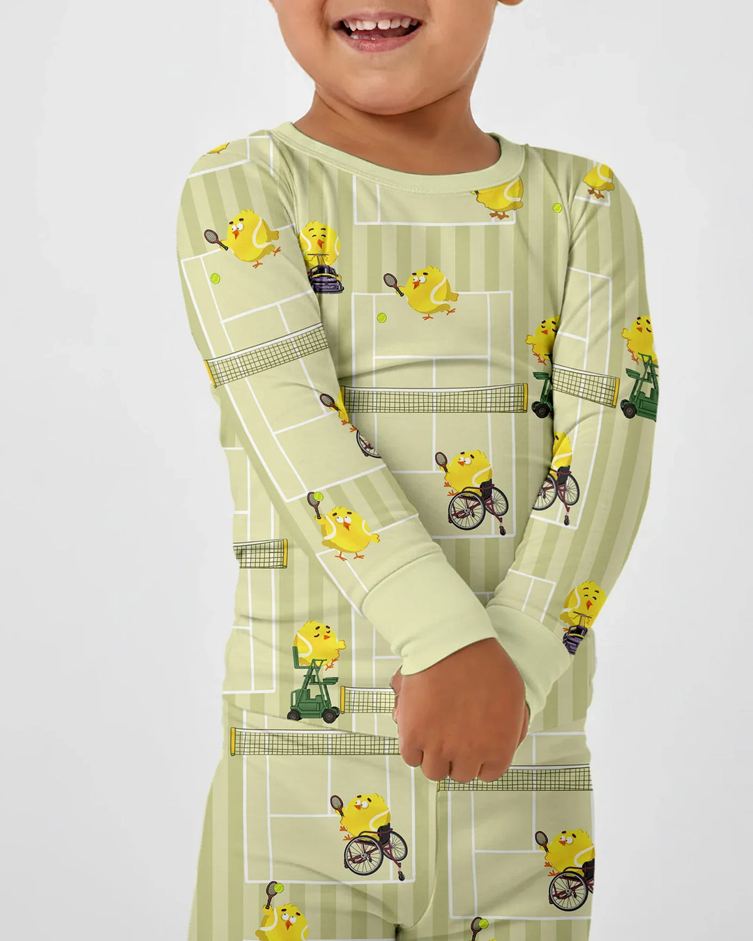 Tennis Bamboo Two Piece Long Sleeve Pajama Set