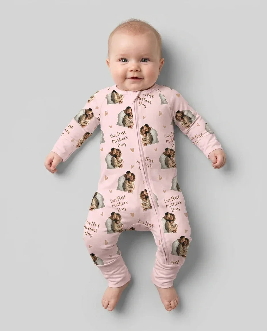 Custom Photo Our First as Parents Bamboo Convertible Zippy